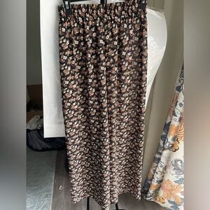Judy Knapp Floral Black Maxi wide leg pants